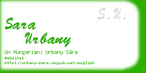 sara urbany business card